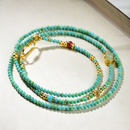 Mulstio Magnesite Beaded Long Necklace Spiritual Empowerment Crystal Chain for Women