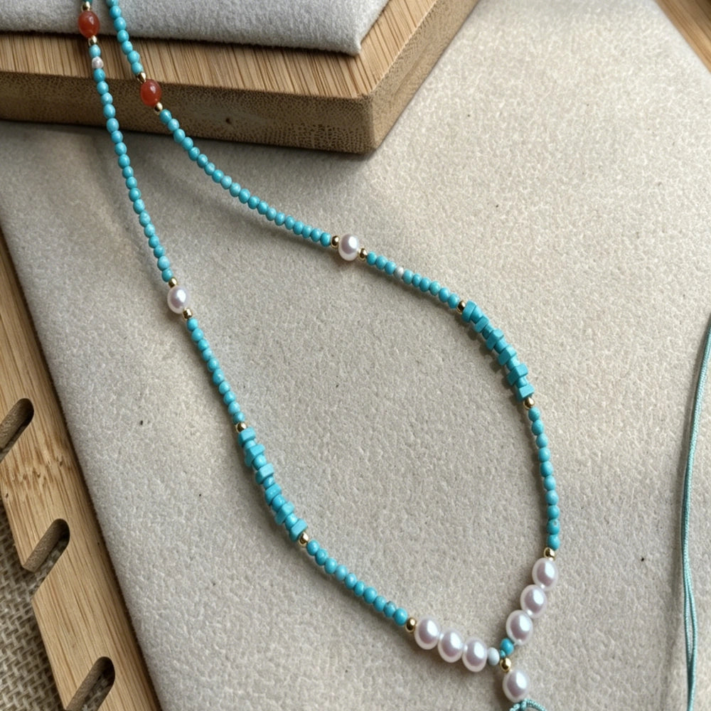 Handmade Cord Necklace Optimized Turquoise Choker Spiritual Empowerment Jewelry