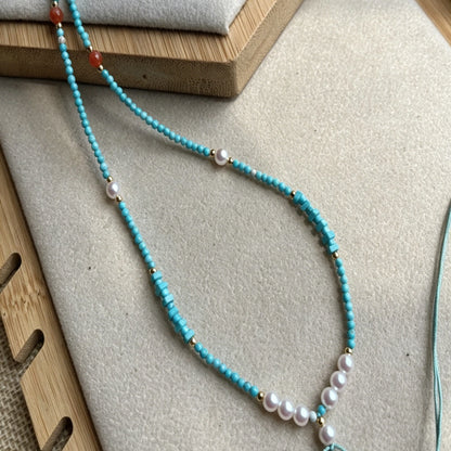 Handmade Cord Necklace Optimized Turquoise Choker Spiritual Empowerment Jewelry