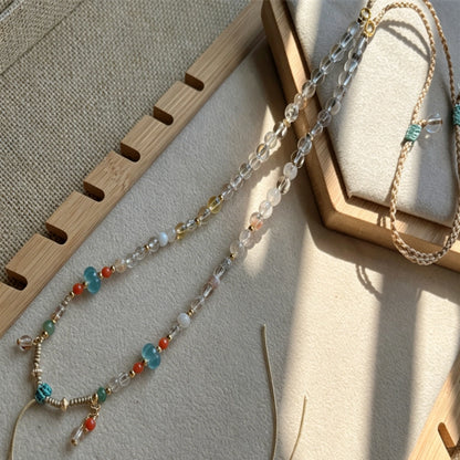 Mulstio Handwoven Crystal Necklace Cord White Phantom Quartz Spiritual Empowerment Chain