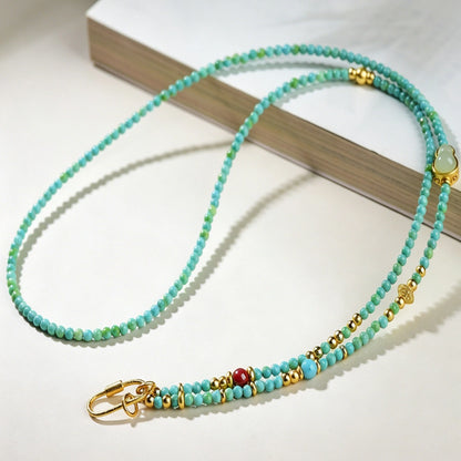 Mulstio Magnesite Beaded Long Necklace Spiritual Empowerment Crystal Chain for Women