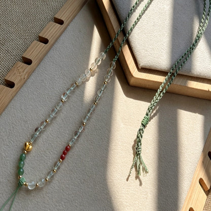 Mulstio Beaded Crystal Necklace Cord Natural Quartz Agate Healing Jewelry for Women Empowerment