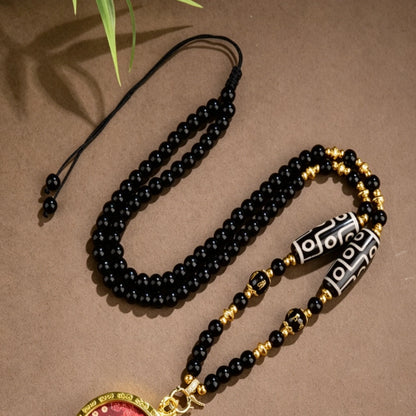 Mulstio Tibetan Dzi Bead Glaze Necklace Modern Women Spiritual Protection Metaphysical Amulet
