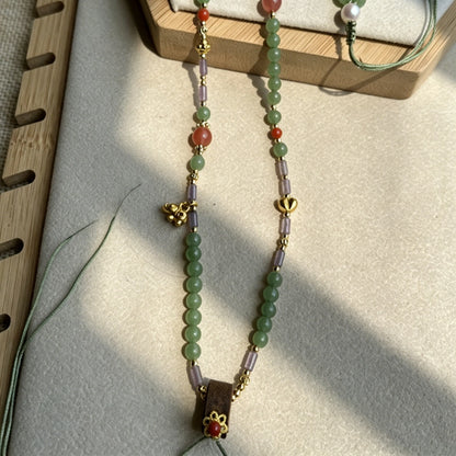 Mulstio Emerald Green Aventurine Chalcedony Choker Necklace Abundance and Abundant Female Power