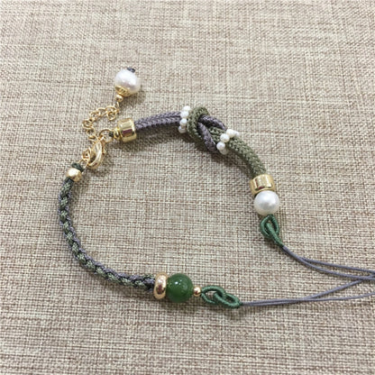 Mulstio Ruyi Knot Pearl Bracelet Hand Woven Spiritual Empowerment Jewelry for Career Growth