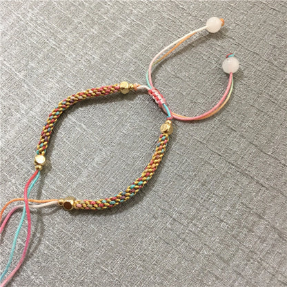 Mulstio Handcrafted Adjustable Cord Bracelet White Jade Spiritual Empowerment Amulet