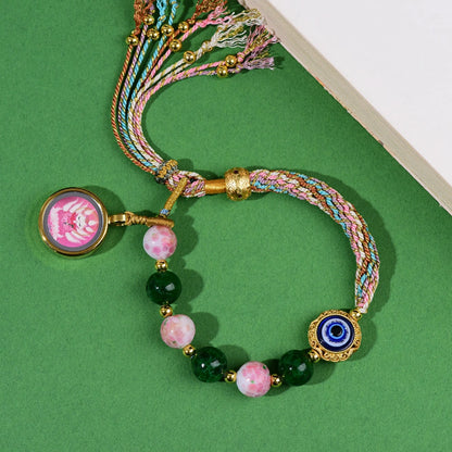 Tibetan Braided Thangka Gau Box Bracelet Evil Eye Protection and Abundance Empowerment Jewelry
