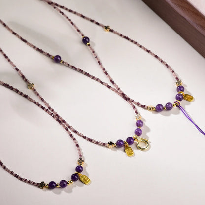 Mulstio Natural Amethyst Empowerment Necklace Handmade Energy Pendant for Modern Women