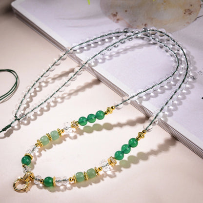 Mulstio Green Agate and Aventurine Energy Multiuse Chain for Abundance and Focus