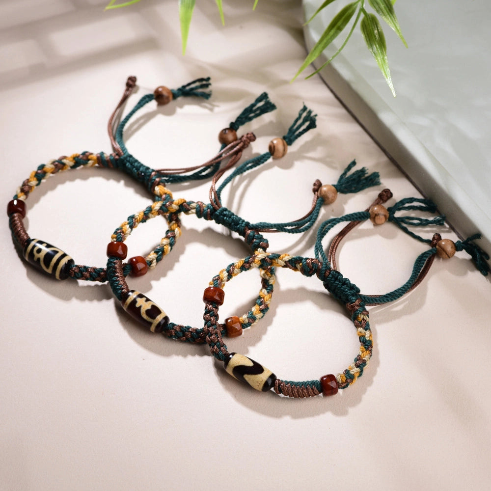 Tibetan Dzi Bead Agate Bracelet Ancient Empowerment Amulet for Modern Women
