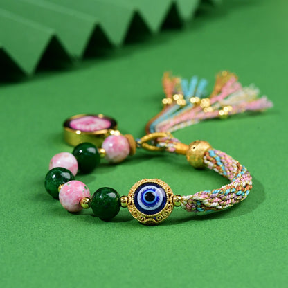 Tibetan Braided Thangka Gau Box Bracelet Evil Eye Protection and Abundance Empowerment Jewelry