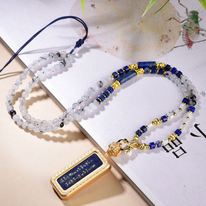 Mulstio Lapis Lazuli Healing Crystal Necklace Modern Women Spiritual Empowerment Multi Gemstone Bead Chain