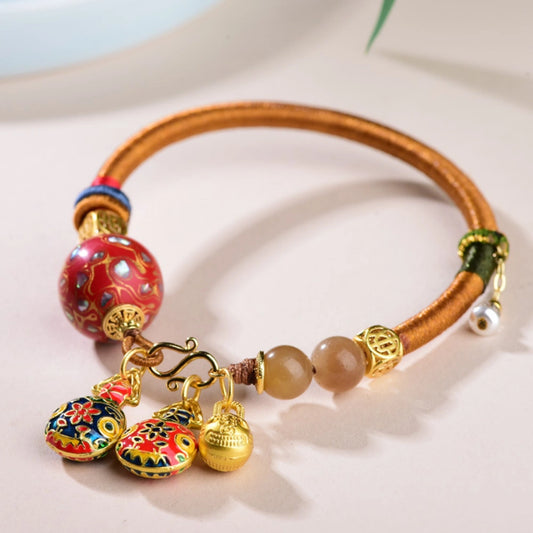 Gold Swallowing Beast Lacquerware Bracelet Wealth Abundance Empowerment Jewelry