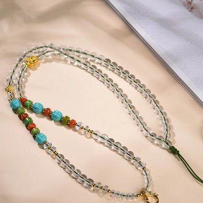 Mulstio Clear Quartz Multi-Gemstone Energy Necklace Empowerment Versatile Bead Chain For Women