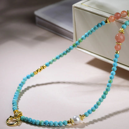 Mulstio Guardian Turquoise Necklace Natural Agate Empowerment Jewelry for Women