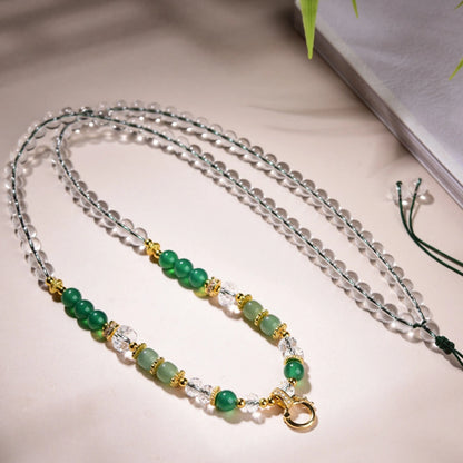 Mulstio Green Agate and Aventurine Energy Multiuse Chain for Abundance and Focus