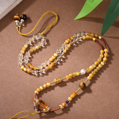 Mulstio Citrine and Golden Tiger Eye Necklace Empowering Abundance and Confidence Healing Jewelry