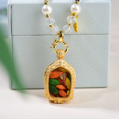 Nine Tailed Fox Thangka Pendant Multi Color Tourmaline Style Crystal Necklace Emotional Empowerment Jewelry