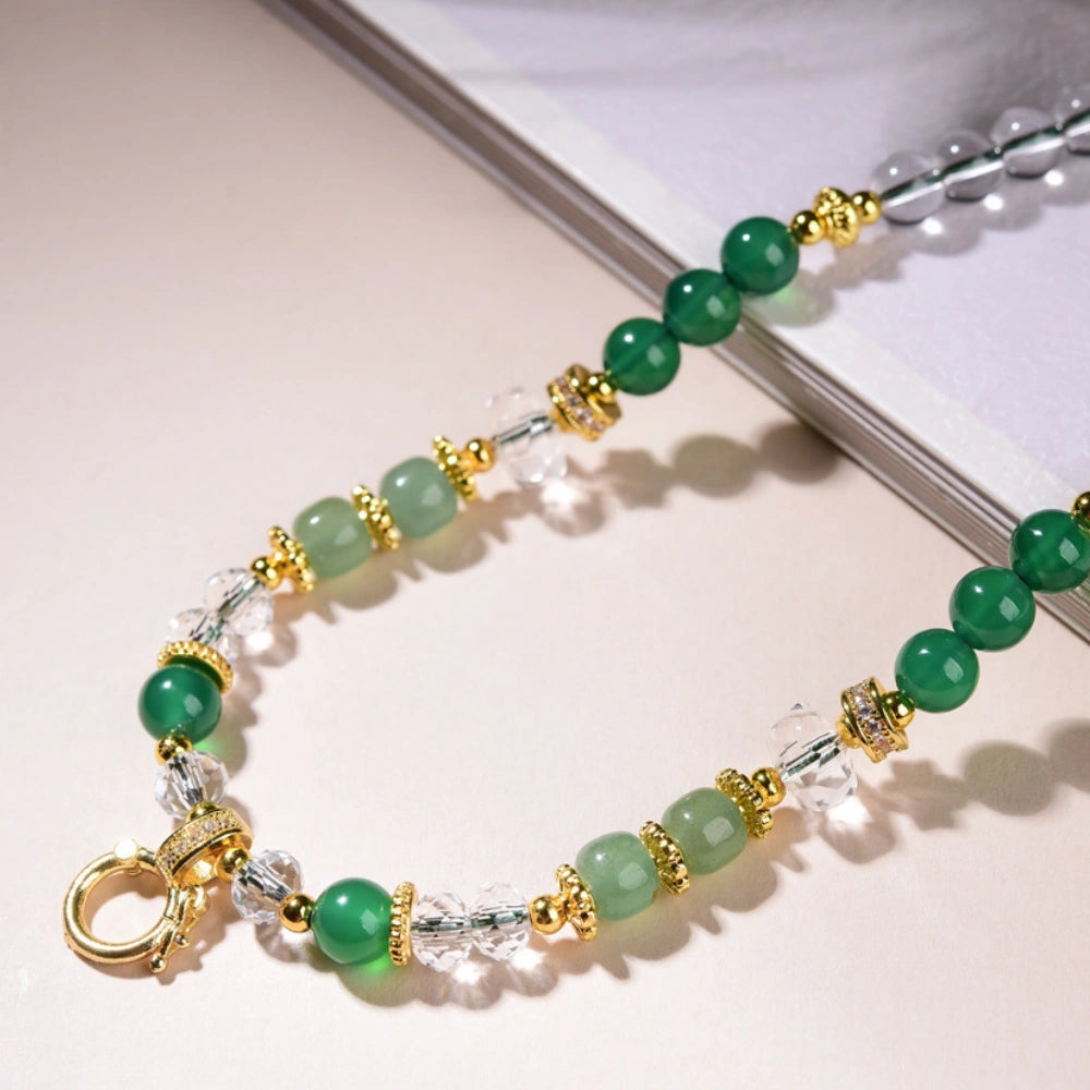 Mulstio Green Agate and Aventurine Energy Multiuse Chain for Abundance and Focus