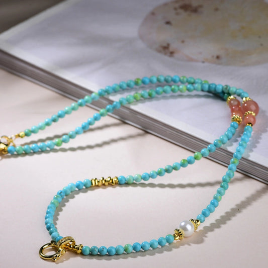 Mulstio Guardian Turquoise Necklace Natural Agate Empowerment Jewelry for Women