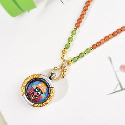 Tibetan Thangka Pendant Olive Seed Mala Necklace Spiritual Abundance Empowerment Jewelry
