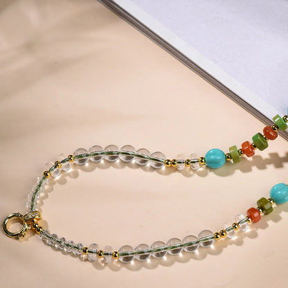 Mulstio Clear Quartz Multi-Gemstone Energy Necklace Empowerment Versatile Bead Chain For Women