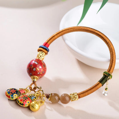 Gold Swallowing Beast Lacquerware Bracelet Wealth Abundance Empowerment Jewelry