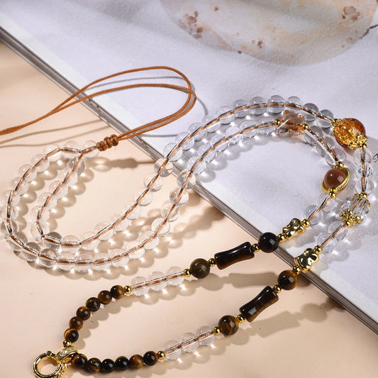 Mulstio Tiger Eye Crystal Necklace Spiritual Empowerment Beaded Chain For Women