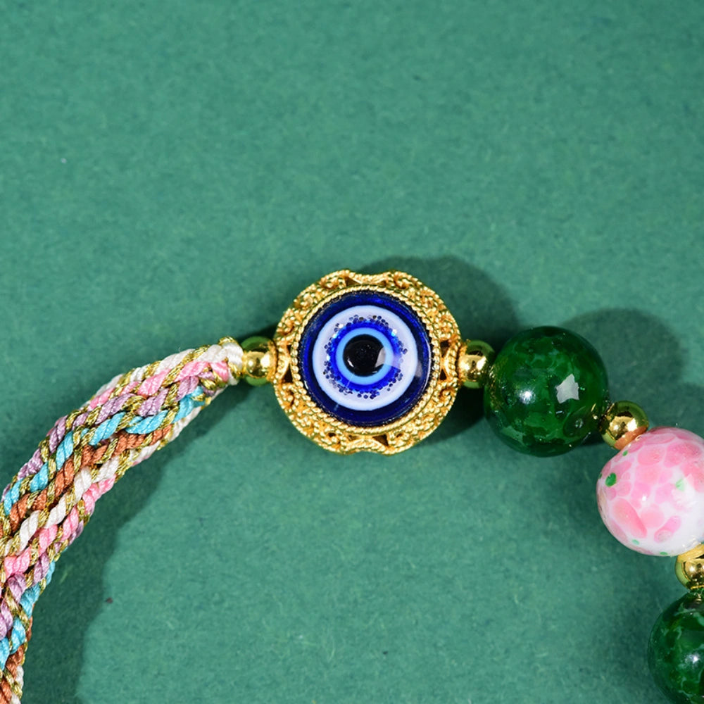 Tibetan Braided Thangka Gau Box Bracelet Evil Eye Protection and Abundance Empowerment Jewelry