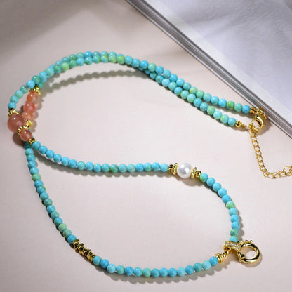 Mulstio Guardian Turquoise Necklace Natural Agate Empowerment Jewelry for Women