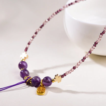 Mulstio Natural Amethyst Empowerment Necklace Handmade Energy Pendant for Modern Women