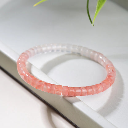 Mulstio Empowerment Bracelet Collection Nan Hong Agate Mo Yu and Hetian Jade Tablet Cut Talisman