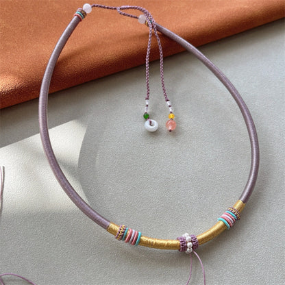 Mulstio Handcrafted Healing Choker Silk Cord Jade Empowering Necklace
