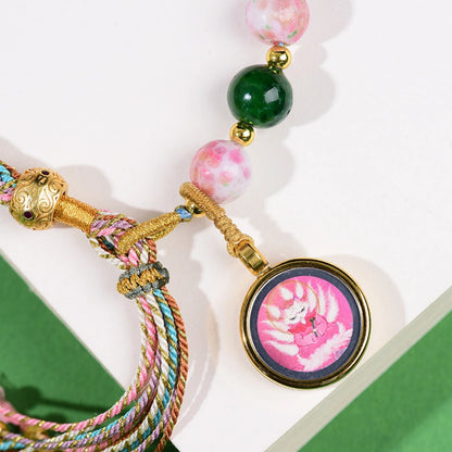 Tibetan Braided Thangka Gau Box Bracelet Evil Eye Protection and Abundance Empowerment Jewelry