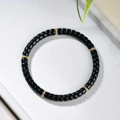 Mulstio Empowerment Bracelet Collection Nan Hong Agate Mo Yu and Hetian Jade Tablet Cut Talisman