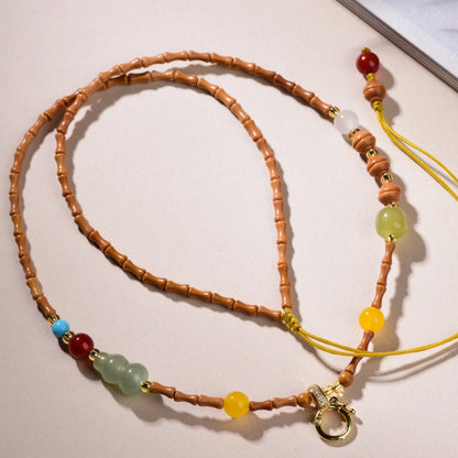Olive Nut Multi Gemstone Multipurpose Chain Abundance Protection Necklace Spiritual Empowerment Jewelry Mulstio