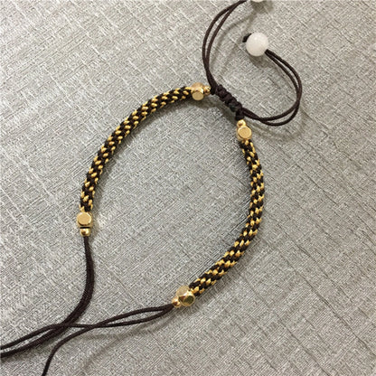 Mulstio Handcrafted Adjustable Cord Bracelet White Jade Spiritual Empowerment Amulet