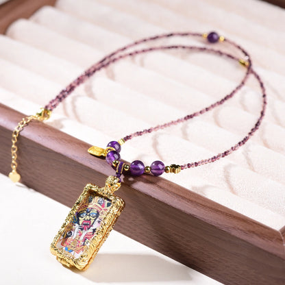 Mulstio Natural Amethyst Empowerment Necklace Handmade Energy Pendant for Modern Women