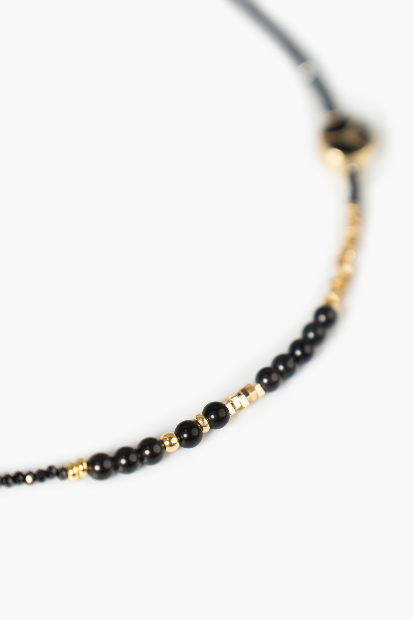Peace Love Multifaceted Black Gemstone Choker
