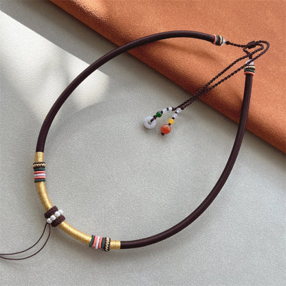 Mulstio Handcrafted Healing Choker Silk Cord Jade Empowering Necklace