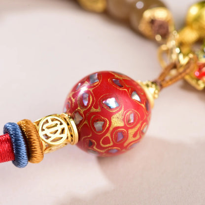 Gold Swallowing Beast Lacquerware Bracelet Wealth Abundance Empowerment Jewelry