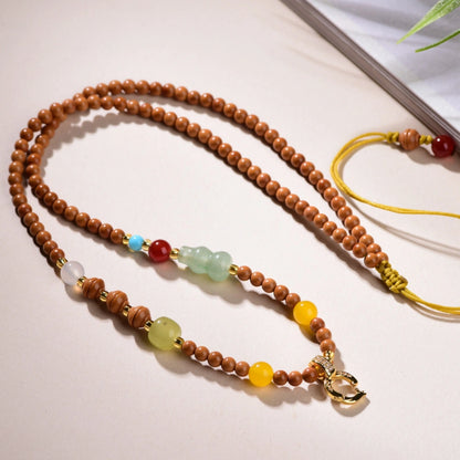 Olive Nut Multi Gemstone Multipurpose Chain Abundance Protection Necklace Spiritual Empowerment Jewelry Mulstio