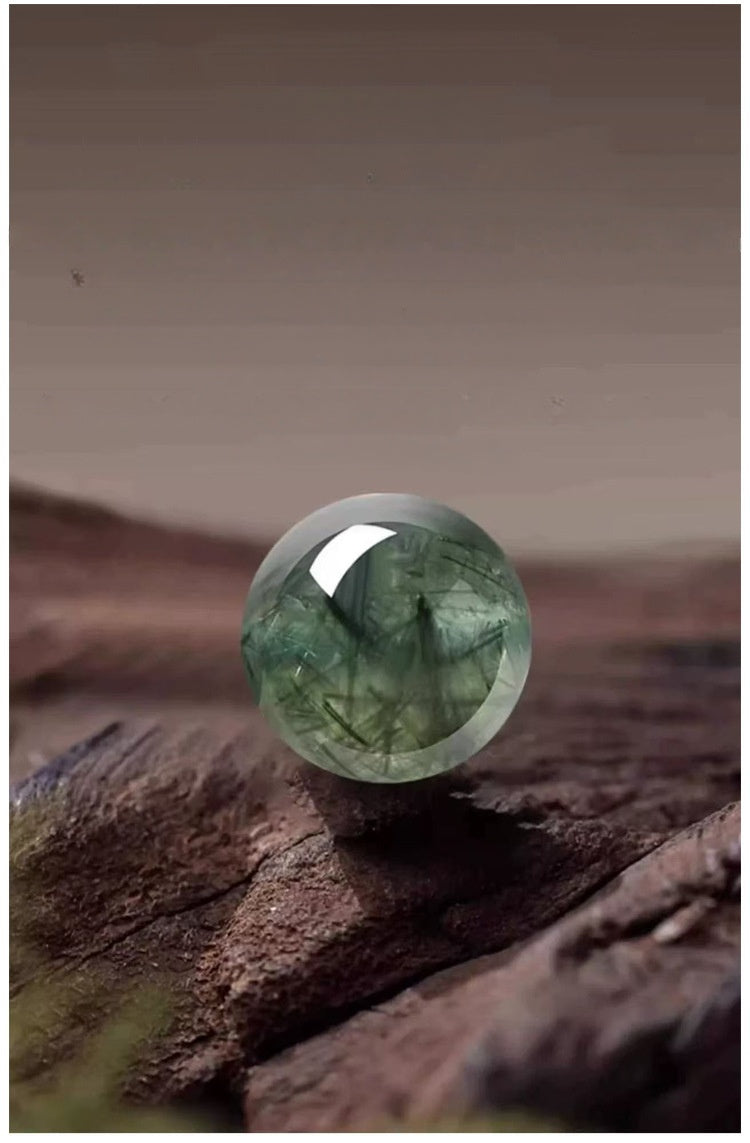 Natural Green Rutilated Quartz -3A Light Green- Rare Hair-like Inclusion Gemstone for Wealth & Abundance