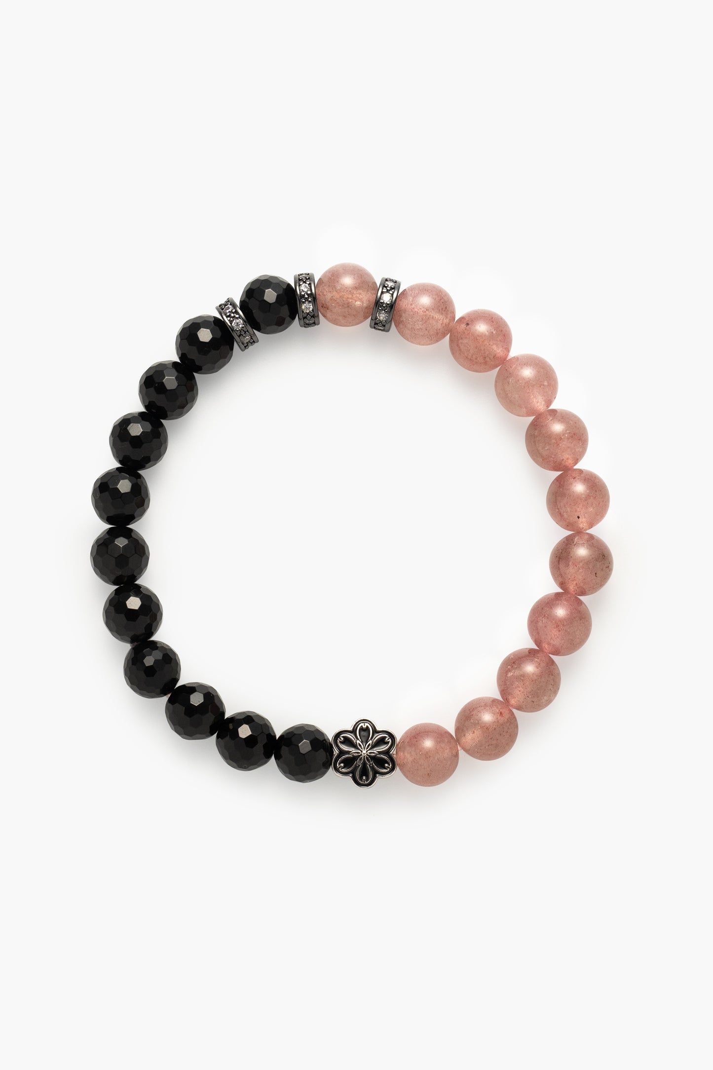 Birthstone Pink Strawberry Quartz Bracelet - OCT - Half Eclipse - mulstio - 1