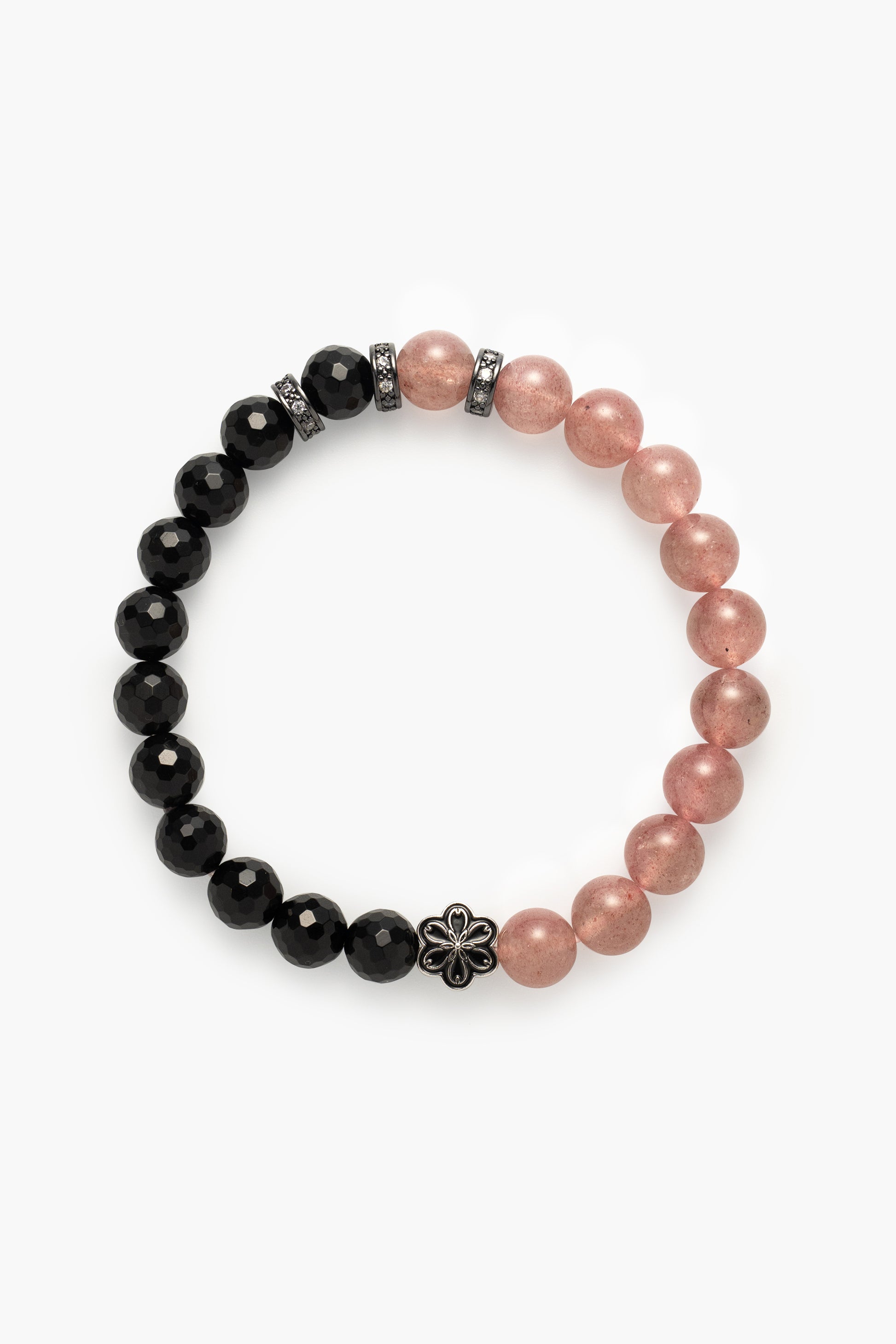 Birthstone Pink Strawberry Quartz Bracelet - OCT - Half Eclipse - mulstio - 1