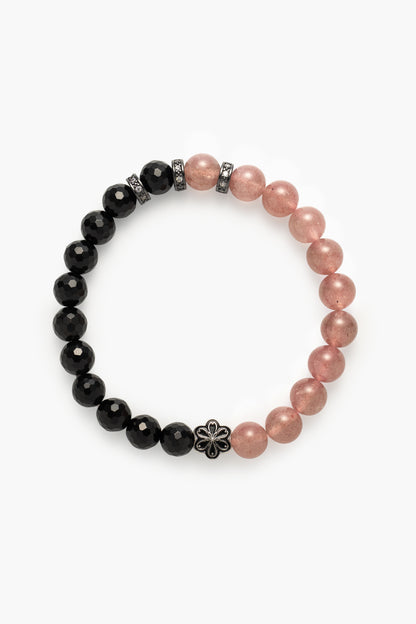 Birthstone Pink Strawberry Quartz Bracelet - OCT - Half Eclipse - mulstio - 1