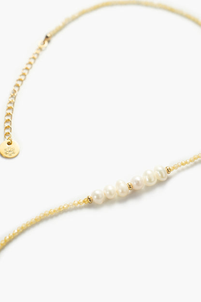 Natural Pearl Tiny Gemstone Beaded Choker