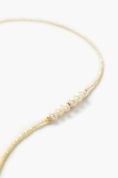 Natural Pearl Tiny Gemstone Beaded Choker