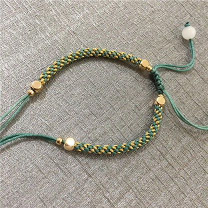 Mulstio Handcrafted Adjustable Cord Bracelet White Jade Spiritual Empowerment Amulet