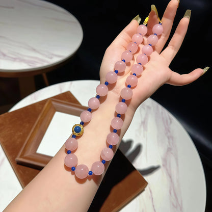 Rose Quartz Lapis Lazuli Elastic Necklace Bracelet